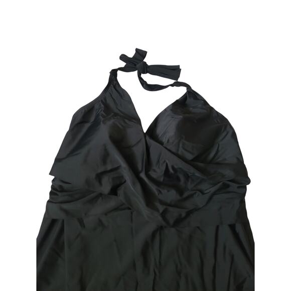 Time and Tru black one piece swimsuit halter size 1X flattering slimming - Picture 4 of 5